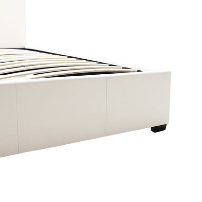 Double bed Norse pakoworld PU with storage space in white matte 160x200cm