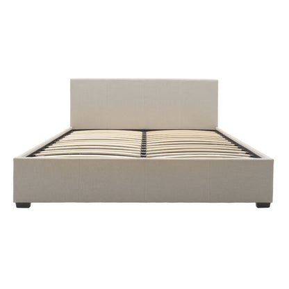 Double bed Norse with storage in ivory fabric 160x200cm