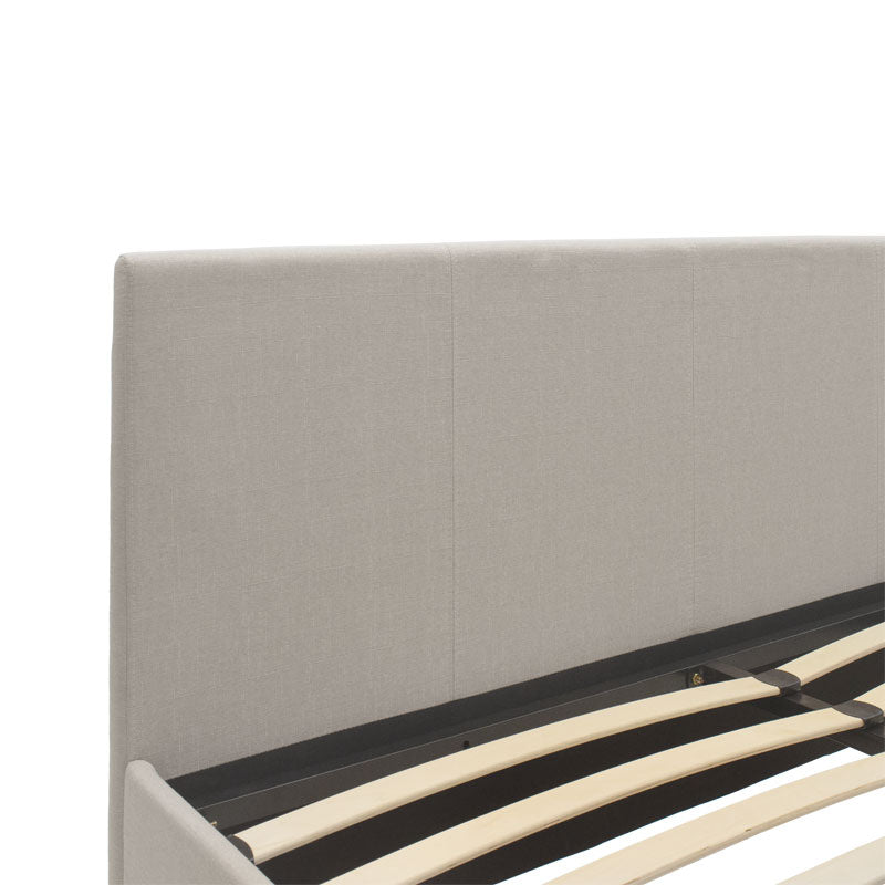 Double bed Norse with storage in ivory fabric 160x200cm