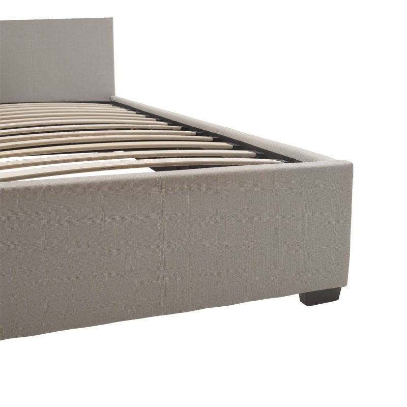 Double bed Norse with storage in ivory fabric 160x200cm
