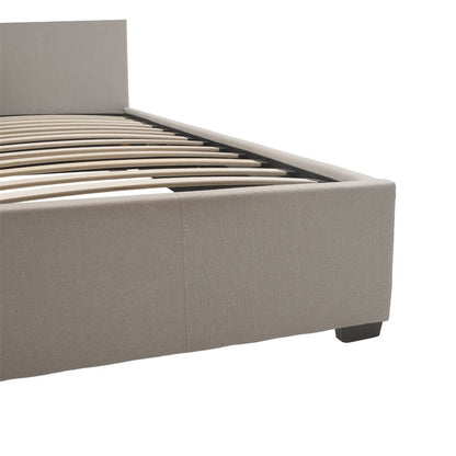 Double bed Norse with storage in ivory fabric 160x200cm