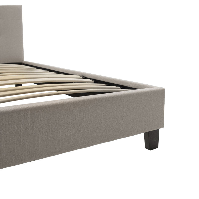 Double bed Mago pakoworld in ivory fabric 150x200cm