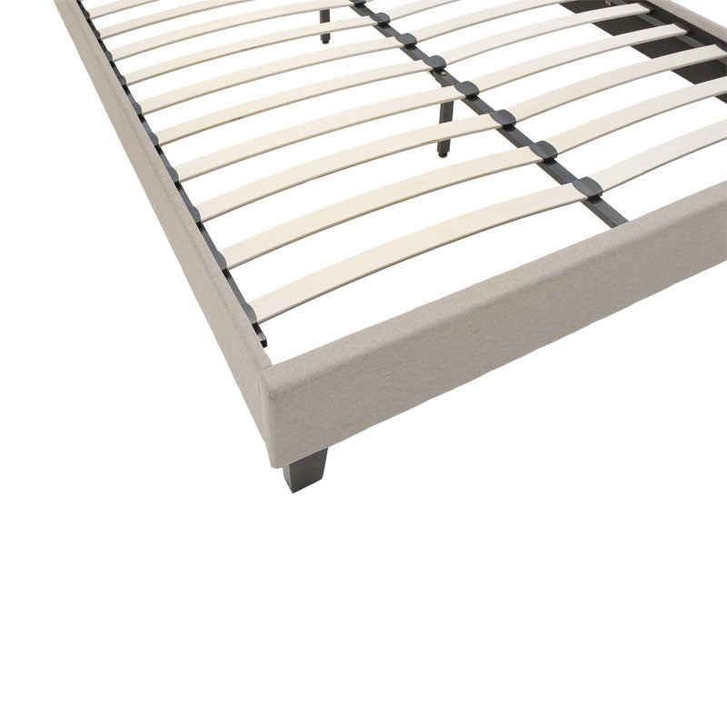 Double bed Mago pakoworld in ivory fabric 150x200cm