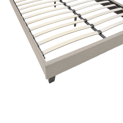 Double bed Mago pakoworld in ivory fabric 150x200cm