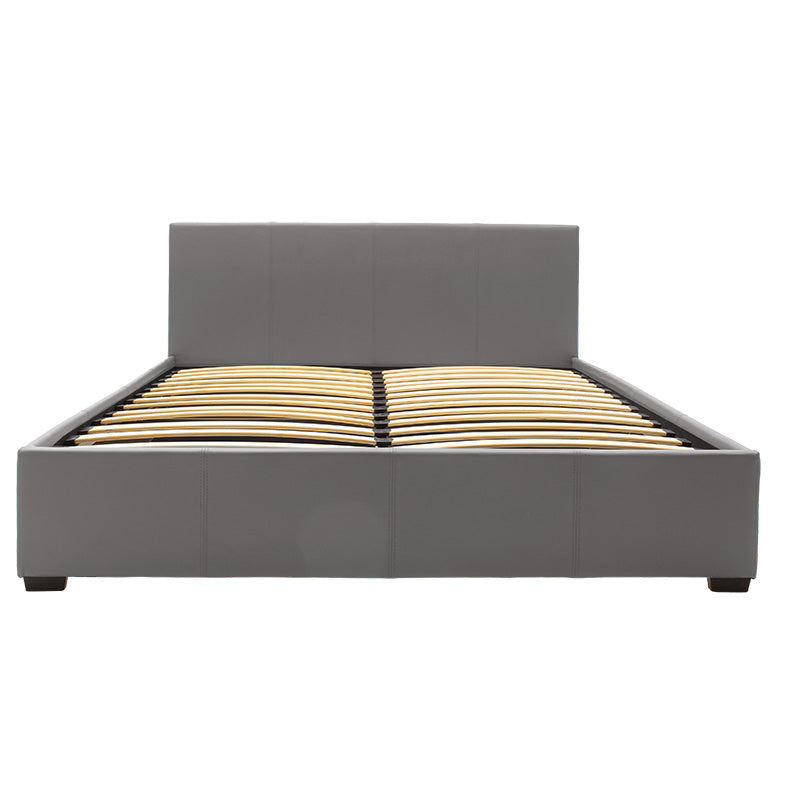 Double bed Norse pakoworld PU with storage space in grey matte 160x200cm