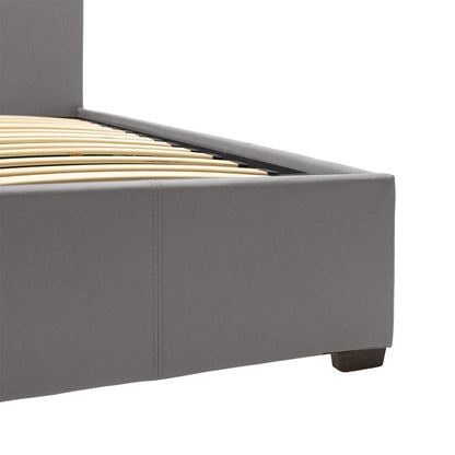 Double bed Norse pakoworld PU with storage space in grey matte 160x200cm