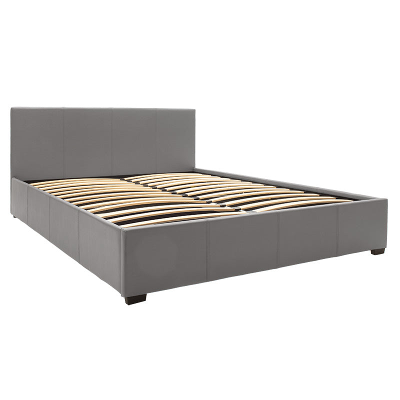 Double bed Norse pakoworld PU with storage space in grey matte 160x200cm