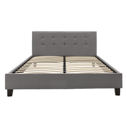 Double bed Mago pakoworld pu in gray matte 150x200cm