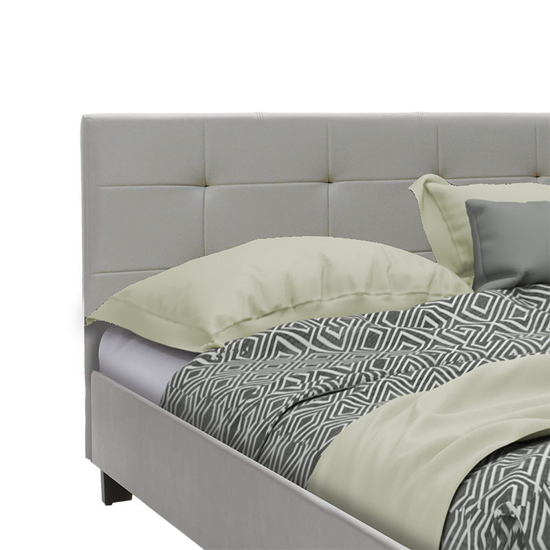 Double bed Mago pakoworld pu in gray matte 150x200cm