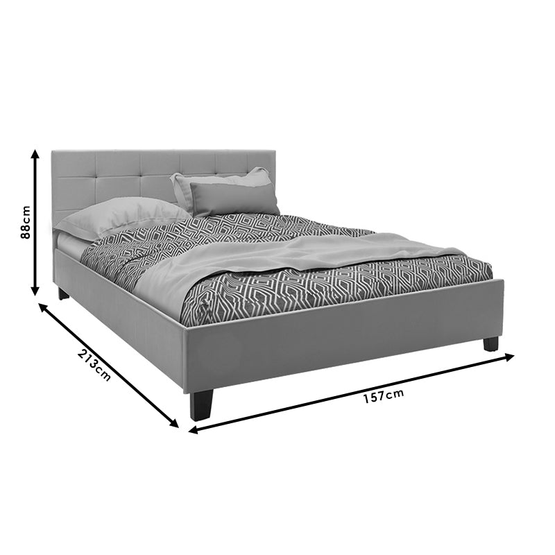 Double bed Mago pakoworld pu in gray matte 150x200cm