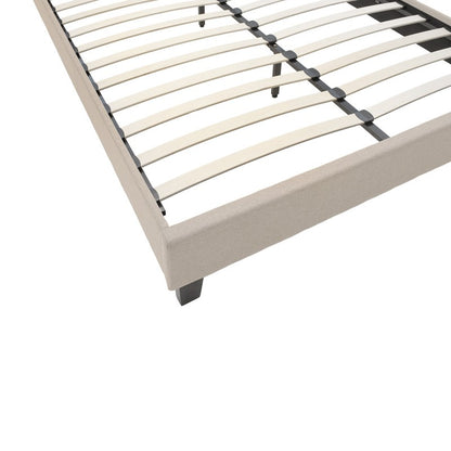 Double bed Mago pakoworld in ivory fabric 160x200cm
