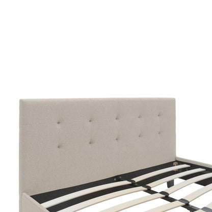 Double bed Mago pakoworld in ivory fabric 160x200cm