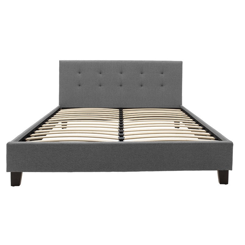 Double bed Mago in dark grey fabric 160x200cm