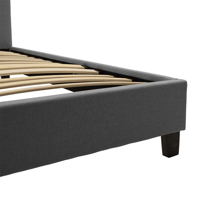Double bed Mago in dark grey fabric 160x200cm
