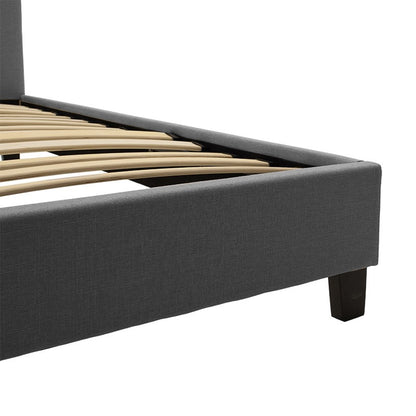 Double bed Mago in dark grey fabric 160x200cm