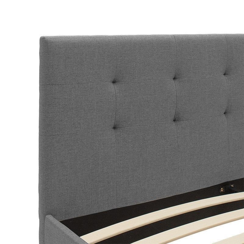 Double bed Mago in dark grey fabric 160x200cm