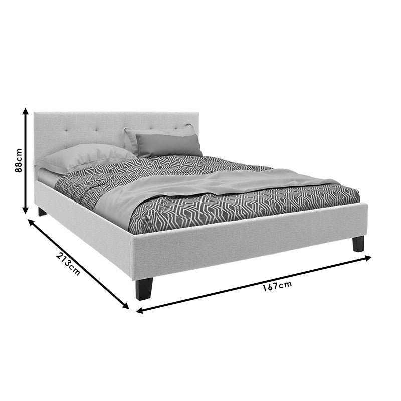 Double bed Mago in dark grey fabric 160x200cm