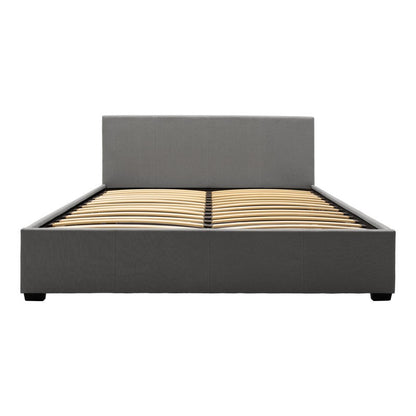 Double bed Norse fabric with storage space in dark grey160x200cm