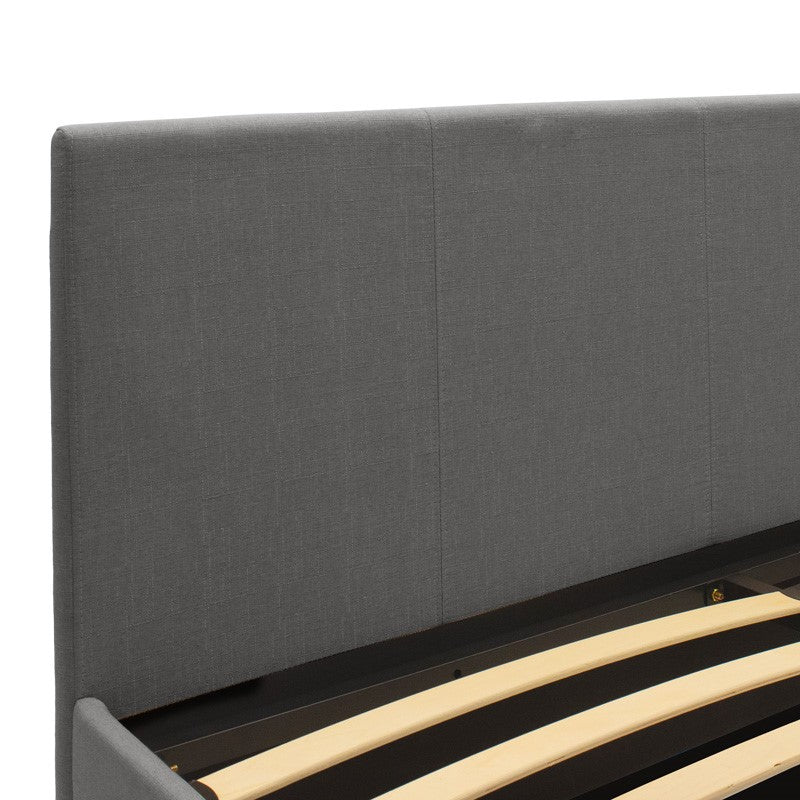 Double bed Norse fabric with storage space in dark grey160x200cm