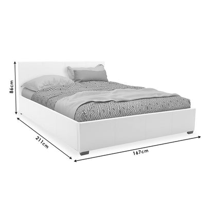 Double bed Norse fabric with storage space in dark grey160x200cm