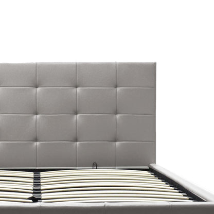 Double bed Roi pu with storage space in grey matte 160x200cm