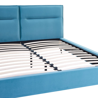 Double bed Ikina pakoworld velvet in petrol color 160x200cm