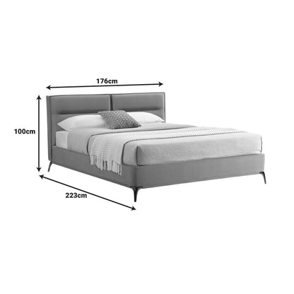 Double bed Ikina pakoworld velvet in petrol color 160x200cm