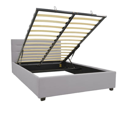 Molito velvet bed in gray shade with storage space 120x200cm