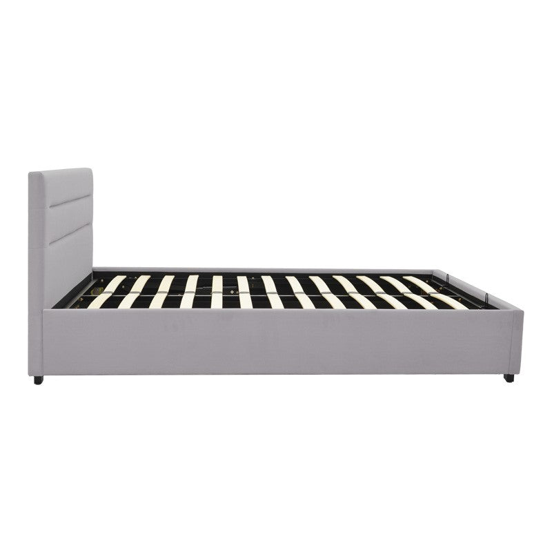 Molito velvet bed in gray shade with storage space 120x200cm