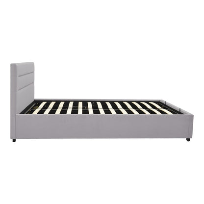 Molito velvet bed in gray shade with storage space 120x200cm