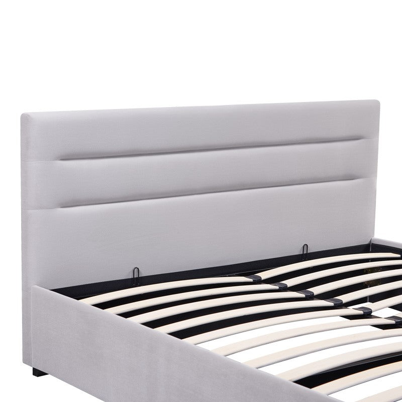 Molito velvet bed in gray shade with storage space 150x200cm