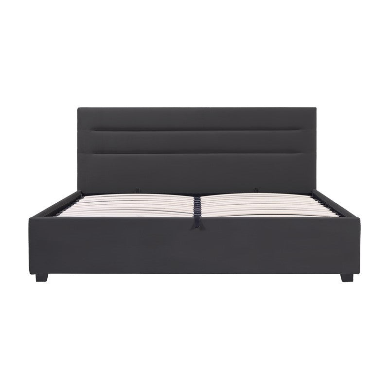 Molito anthracite velvet bed with storage space 150x200cm