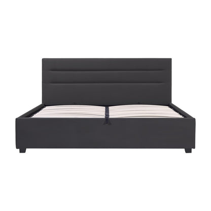 Molito anthracite velvet bed with storage space 150x200cm