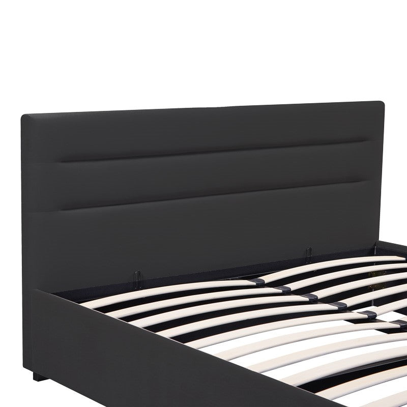 Molito anthracite velvet bed with storage space 150x200cm
