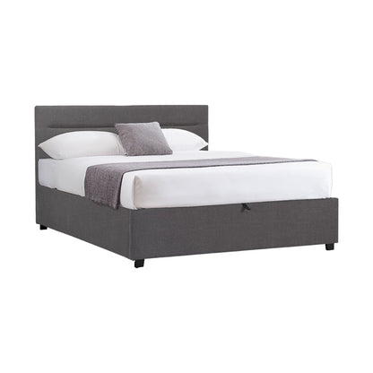 Molito bed in dark grey color fabric with storage space 120x200cm