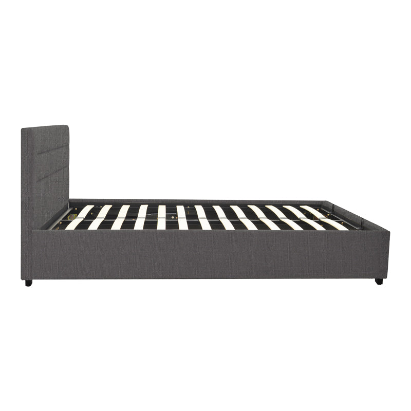 Molito bed in dark grey color fabric with storage space 120x200cm