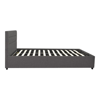 Molito bed in dark grey color fabric with storage space 120x200cm