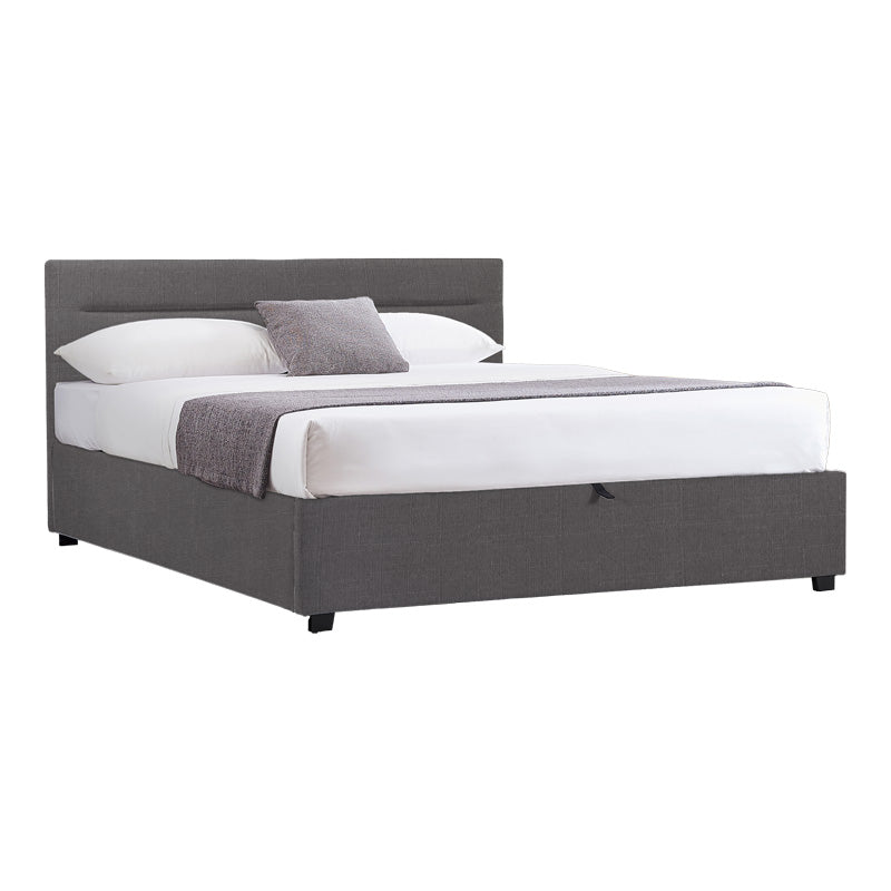 Molito bed in dark grey color fabric with storage space 160x200cm