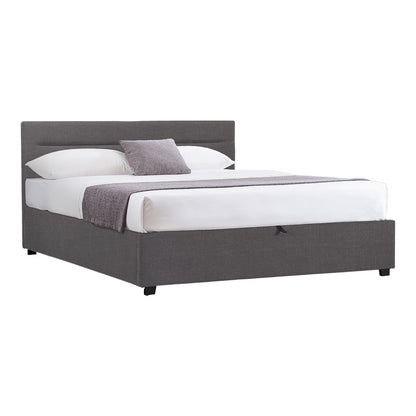 Molito bed in dark grey color fabric with storage space 160x200cm