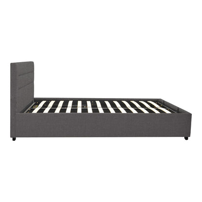Molito bed in dark grey color fabric with storage space 160x200cm