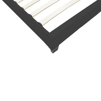 Bed Nevil anthracite fabric-black wooden leg 90x190cm