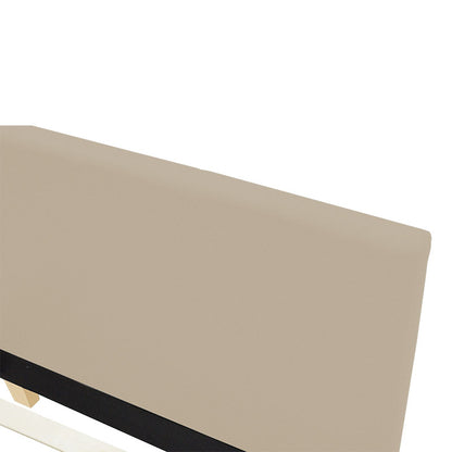 Bed Nevil ecru fabric-wooden natural color leg 100x200cm