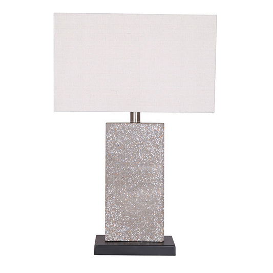 Τable metal lamp PWL-0936 pakoworld Ε27 with polyresin-beige shade 41x21x64cm