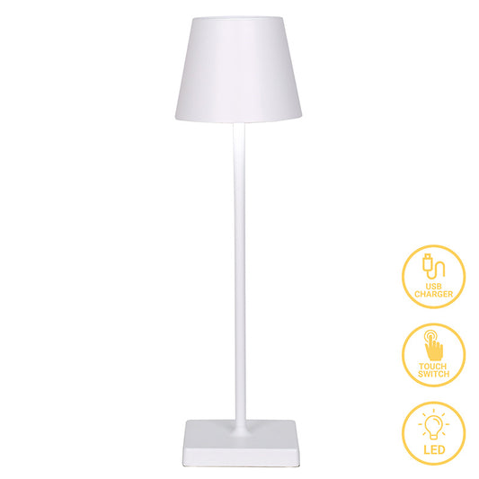 Brave pakoworld LED touch table lamp rechargeable white D10x35cm