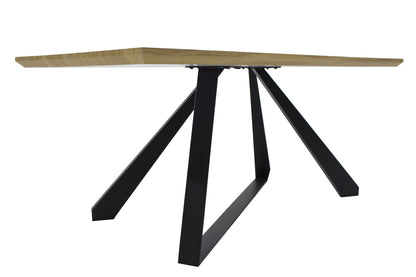 Dining table Soho pakoworld MDF surface in sonoma color - black metallic legs 180x90x75 cm