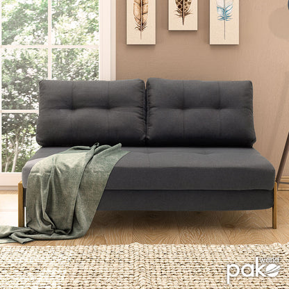 Armchair - bed Fancy pakoworld with fabric in dark grey colour 150x92x77cm