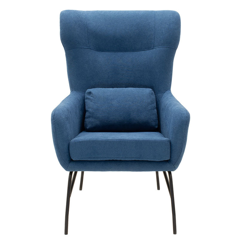 Armchair Rimbo pakoworld fabric in blue color 66x81x102cm