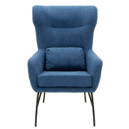 Armchair Rimbo pakoworld fabric in blue color 66x81x102cm