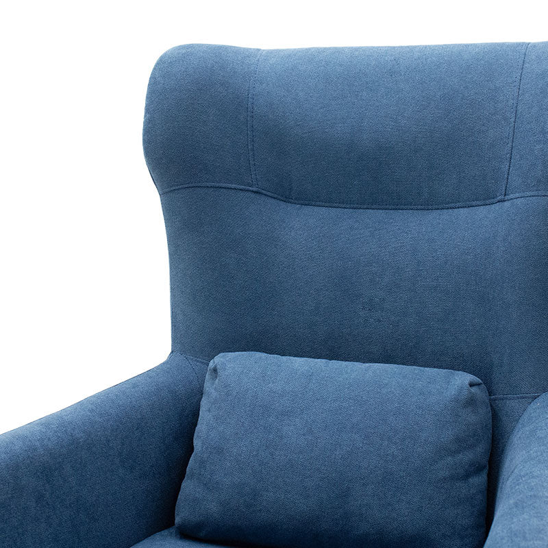Armchair Rimbo pakoworld fabric in blue color 66x81x102cm