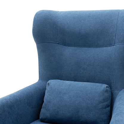 Armchair Rimbo pakoworld fabric in blue color 66x81x102cm
